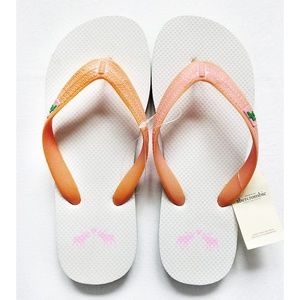 NEW A&F Kids Pink Thong Flip Flops Girls Junior S